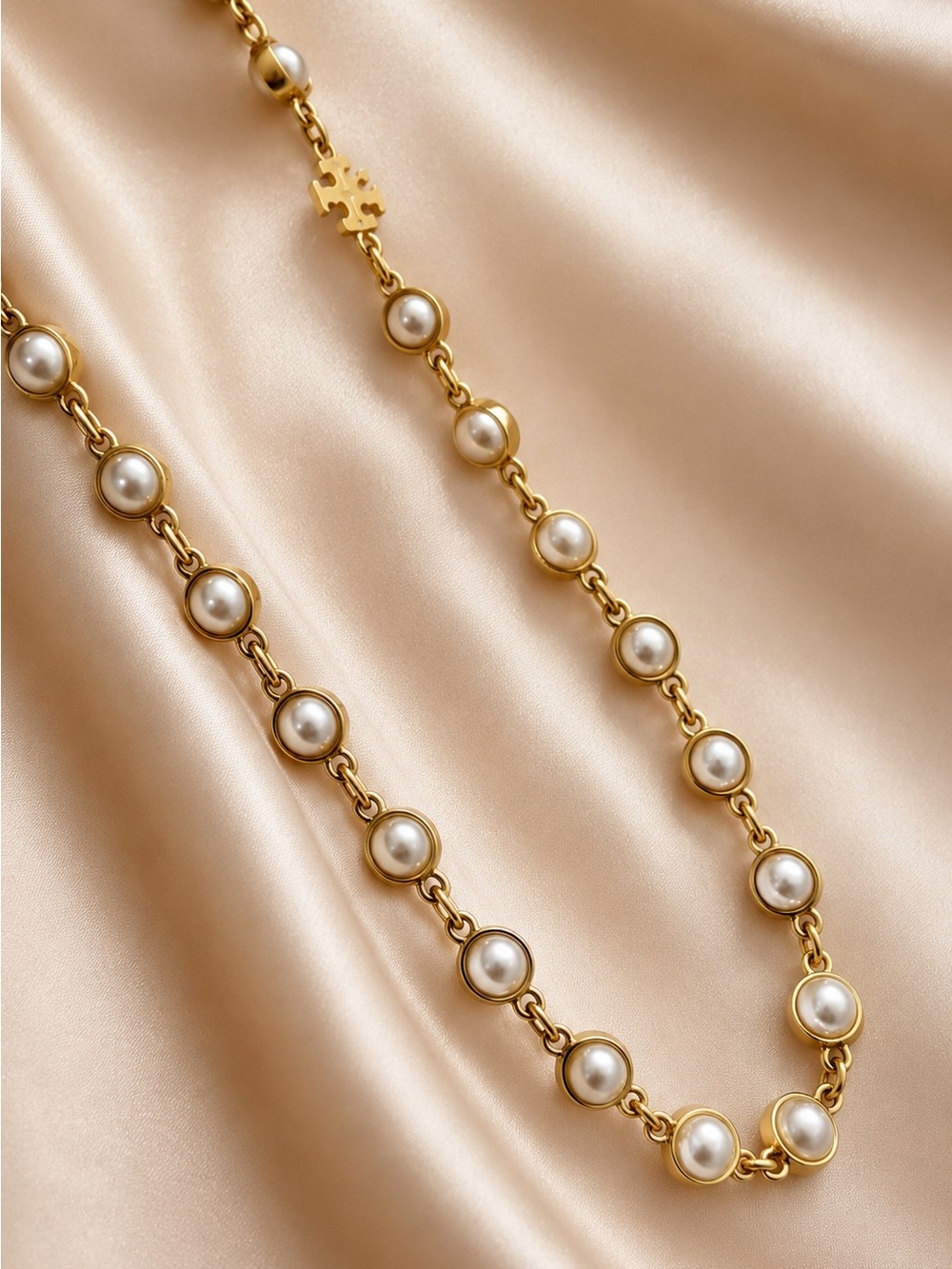 Tory Burch Moondance Goldtone & Imitation Pearl Necklace - Picture 4 of 7